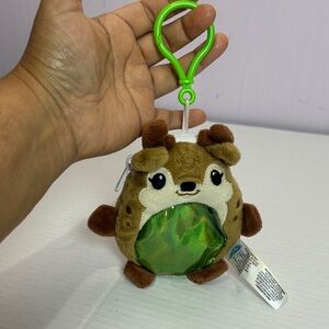 Fiesta Cutie Beans Deer Plush Coin Purse Green Clip 5 inches long Preowned
